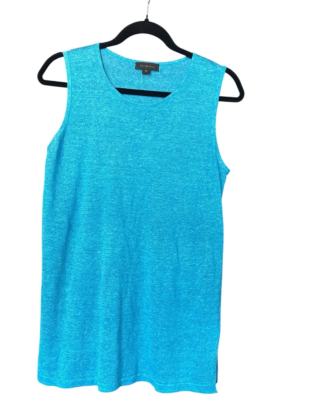 Saks Fifth Ave Tank and Cardigan Set Turquoise Aqua Blue Silk Linen Blend XS - Picture 4 of 6